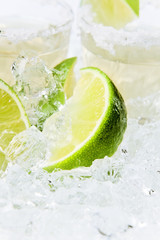 gold tequila with salt and lime