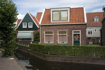 Typical Dutch family houses in Netherlands