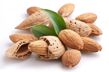 Group of almond nuts.