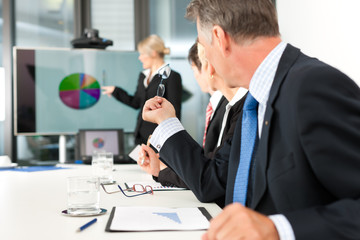 Business - Präsentation in einem Team