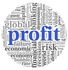 Profit and risk concept on white