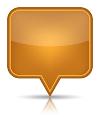 Orange glossy blank map pin icon web button