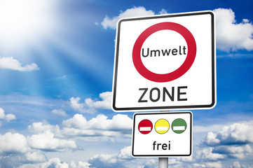 Schild Umweltzone mit Sonne