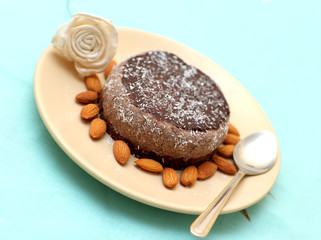 Raw vegan cake on a plate