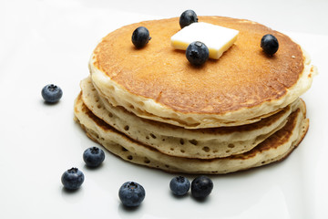 Pancakes with Butter and Blueberries