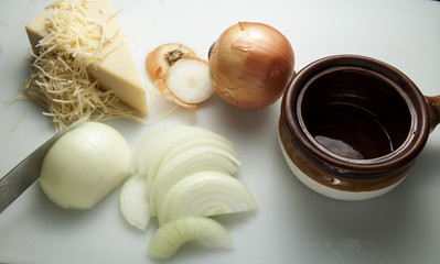 Fototapeta na wymiar Making Onion Soup