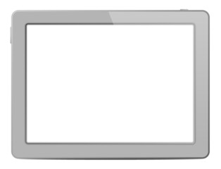 Light Grey Tablet Computer On White Background