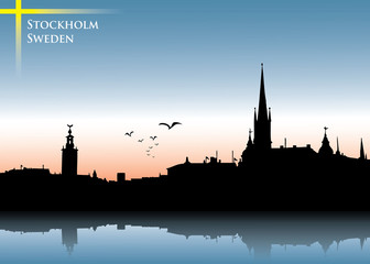 Fototapeta premium Stockholm skyline background