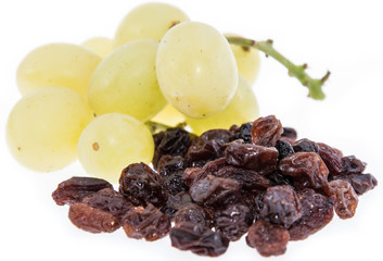 Heap of Raisins isolated on white