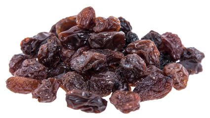 Heap of Raisins isolated on white