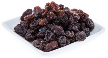 Heap of Raisins isolated on white