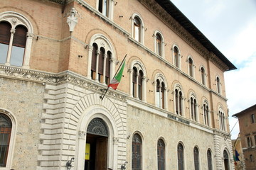 Post office, Facades, Siena, Italy.