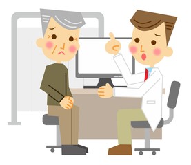 診察　シニア男性　困る