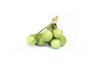 Pea Eggplants on white background