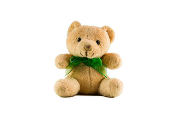 little bear doll on white background