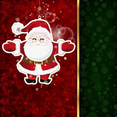 Background with Christmas decoration and snowflakes