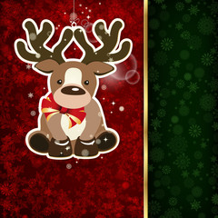 Background with Christmas decoration and snowflakes