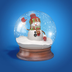 snowman inside glass ball