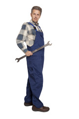 Portrait of an happy worker isolated on white © Andrey Burmakin