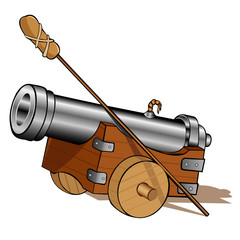 pirate gun cannon icon isolated