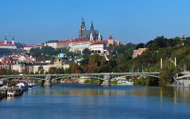 Obraz premium Prague Castle with St. Vitus Cathedral, Czech Republic