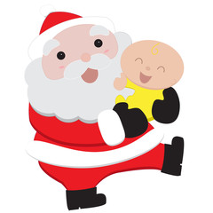 Santa and Baby isolated vector