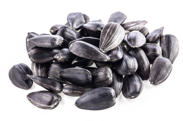 Sunflower seeds isolated on white background