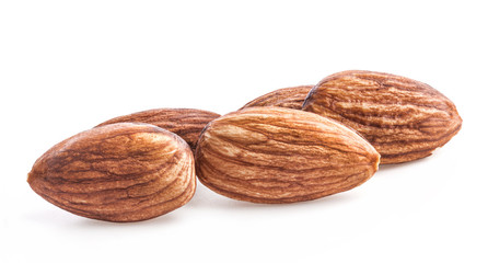Almonds isolated on white background