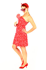 Oldschool Frau mit Lutscher