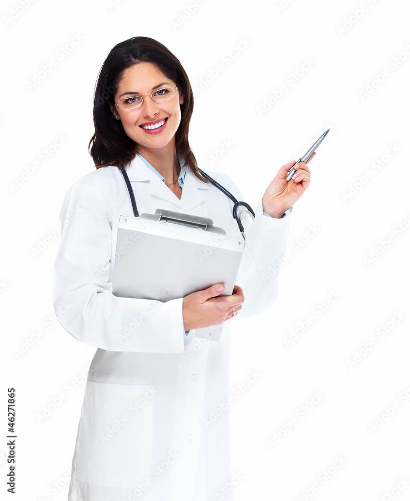 Canvas Prints smiling medical doctor woman with stethoscope.