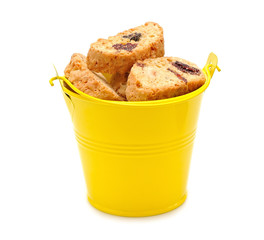 Biscotti cookies isolated on white background