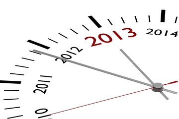 The new year 2013 in a clock