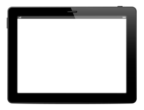 Tablet, mobile computer on white background
