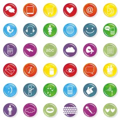 zestaw kolorowych ikon internet społeczność łączność