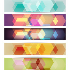 Set of banners with geometric pattern