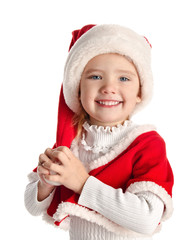 Happy little girl with christmas hat