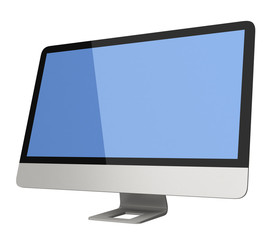 ultra slim computer with blue screen