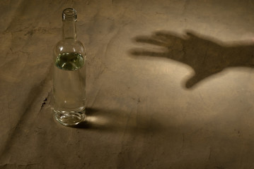 bottle with alcohol