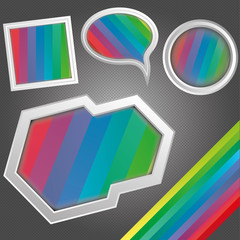 bright rainbow geometrical figures