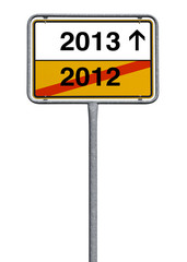 Ortsschild 2012 zu 2013