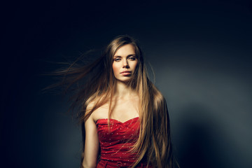 Naklejka premium girl with long hair