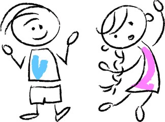 Симпатичные счастливых детей мультфильм