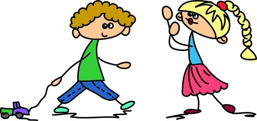 Симпатичные счастливых детей мультфильм