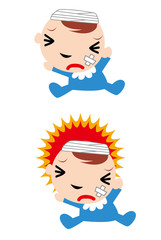 怪我,頭,頭痛,痛み,病気,病院,重傷