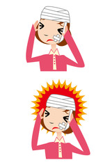 怪我,頭,頭痛,痛み,病気,病院,重傷