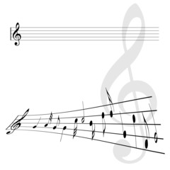 Fototapeta na wymiar Violin key and notes vector illustration