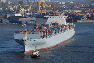 Containerschiff, Hamburger Hafen, Import, Export, Außenhandel