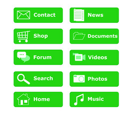 Botones para menú de página Web en color verde