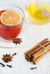 Tea, cinnamon and honey