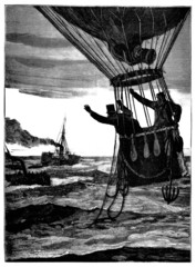 Fototapeta premium Aerostat - 19th century